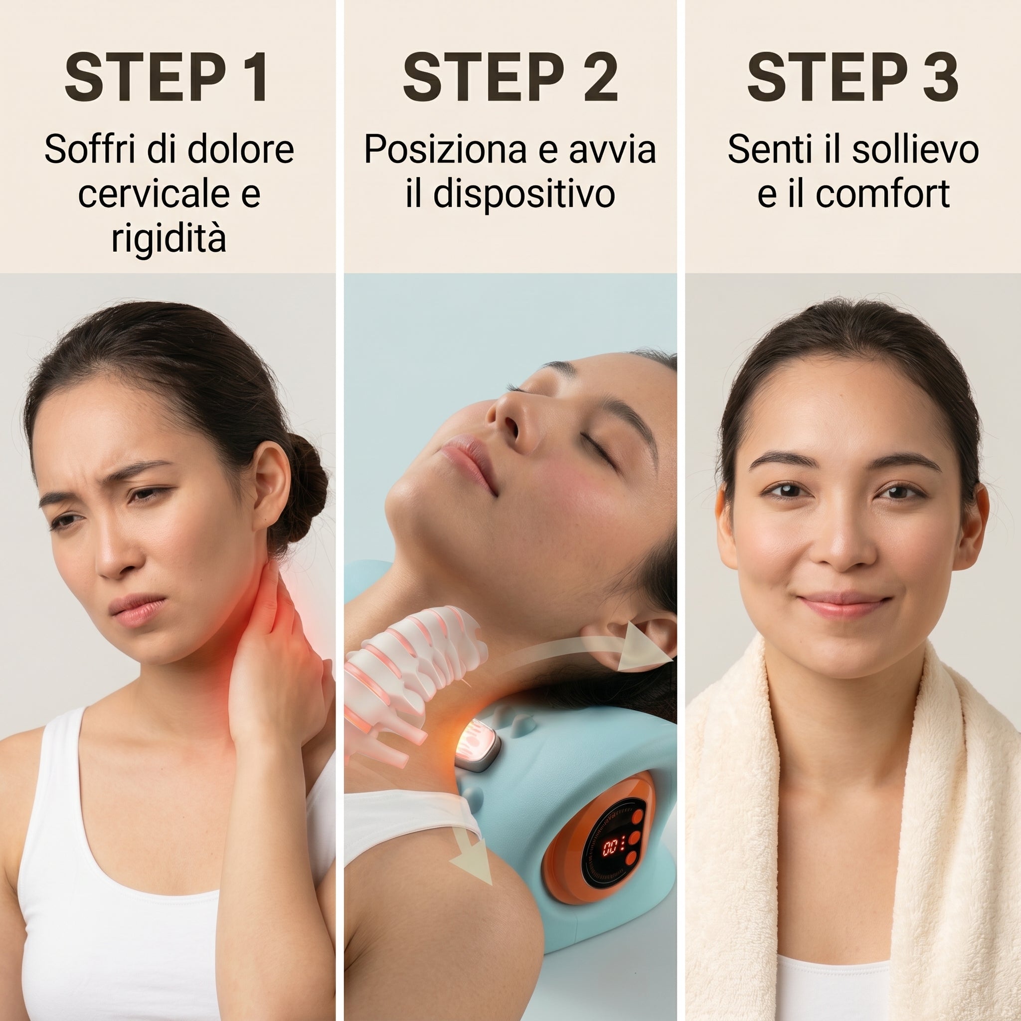 CerviRelax Pro™ - Massaggiatore Per Alleviare Il Dolore Cervicale e Migliorare La Postura
